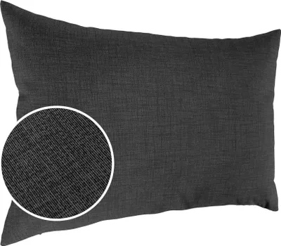 Produktbild von Dekokissen 30x50cm Kissenhülle ohne Füllung Kissenbezug mit Reißverschluss Einfarbig Leinenoptik Uni Anthrazitschwarz