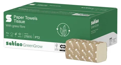 Immagine prodotto di Asciugamani Sation Blacksatino Greengrow a 2 veli (3750 pezzi)