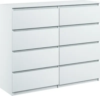 Produktbild von Kommode mit 8 Schubladen breite 120cm Sideboard moderne weiss mat