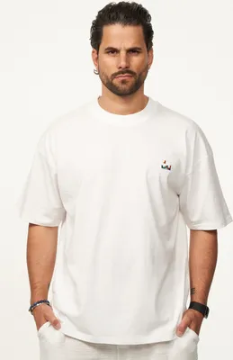 Produktbild von SOULSTAR Herren T-Shirt mit Stickerei Herren Oversize-Fit Kurzarm Shirt mit Rundhals-Ausschnitt