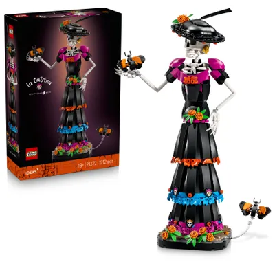 Produktbild von LEGO Ideas La Catrina - Modellbau für Erwachsene mit Skelett Figur, künstlichen Blumen & Monarchfalter Schmetterling - Deko zur Feier des Tages der Toten - DIY Geschenkidee - 21372
