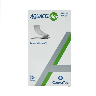 Produktbild von Aquacel Ag+ 2x45 cm Tamponaden 5 St