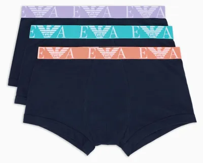 Produktbild von Emporio Armani Herren Unterhose, Core Logoband, 3er-Pack, Blau, XXL, Farbe: Armani Blue/Armani B