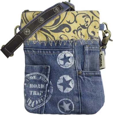 Produktbild von Sunsa Damen Tasche Umhängetasche Handtasche Canvas & Leder bag mit Jeans Taschen Denim klein Schultertasche Damentaschen Vintage Crossbody Handtaschen Teenager FashionLederhandtasche