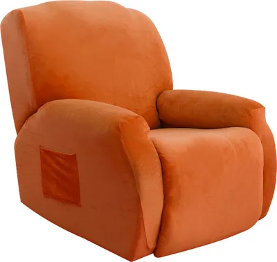 Produktbild von (Orange) Elastischer Sesselbezug aus Samt, Stretch-Sesselbezug, Schaukelsofa-Schonbezug