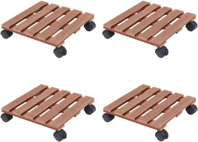 Produktbild von Gartenwagen 4-teilig 30x30x75 cm brauner Gartenwagen mit Rollen