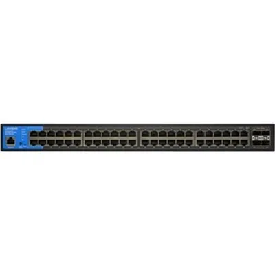 Produktbild von Linksys 48-Port Gigabit-Netzwerk-PoE+-Switch, 740 W, 4 10G-Uplink-SFP+-Steckplätze, Managed, L3, Gigabit Ethernet (10/100/1000), Power over Ethernet (PoE)
