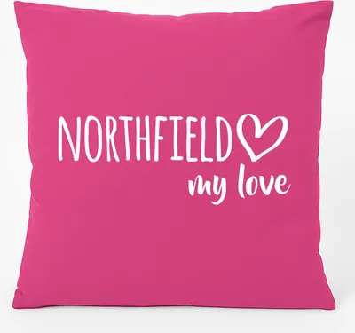 Produktbild von Huuraa Kissen Northfield my love 40x40cm mit Füllung Fuchsia Baumwolle Dekokissen Geschenkidee