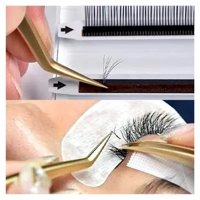Produktbild von Edelstahl-Wimpern-Pinzette für Wimpernverlängerungen