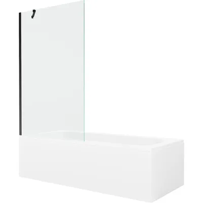 Obrázek produktu pro Mexen Vega obdélníková vana 180 x 80 cm s pláštěm 1-křídlovou zástěnou 100 cm, Průhledné, Černá - 550118080X9510000070