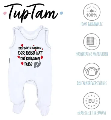 Produktbild von TupTam Unisex Baby Strampler mit Spruch I love Mum and Dad, Farbe: Das größte Wunder der Liebe / Weiß, Größe: 56