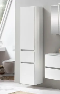 Produktbild von Säulenschrank Kornel/Pisca 40cm 2 Türen und 1 Schublade - weiß