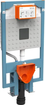 Productafbeelding van Snelmontagesysteem voor inbouwtoiletpot met spoelreservoir, 3/6 liter, geschikt voor lichte wanden van 8 cm dik gipsplaat, montage op de vloer | 768-4800-01