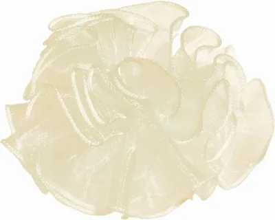 Produktbild von INNA-Glas Tropfenfänger LIONELLA aus Organza mit Band, Creme, 8cm, Ø4cm - Kerzentropfschutz