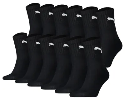 Produktbild von PUMA Uni Sportsocken, 12er Pack - Short Crew Socks, ECOM, Logo, einfarbig Schwarz 43-46