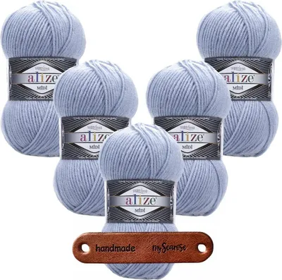 Produktbild von 5 x ALIZE Superlana Midi 480 Light Blue mit Label
