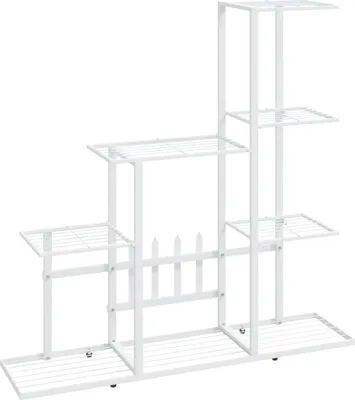 Obrázek produktu pro vidaXL Stojan na květiny 94,5x25x88 cm Bílý kov