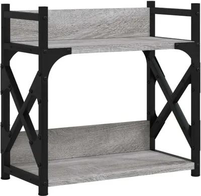 Produktbild von Druckerständer 2 Ablagen Grau Sonoma 40x20x40 cm Holzwerkstoff