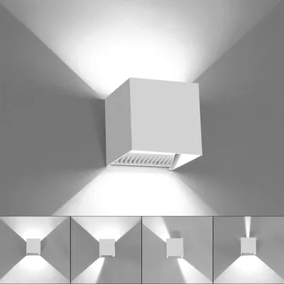 LED-Wandlampe 12W Up/Down IP65 6000K verstellbar