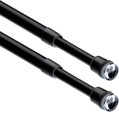 Klemmstange für Vorhänge, teleskopierbar, 45-60 cm, 2 Stück, Schwarz