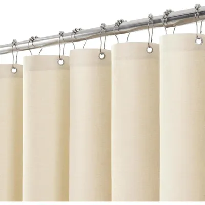 Produktbild von Duschvorhang Leinen mit Metallringen 152 x 214 cm Beige Wasserdicht Anti Schimmel Set