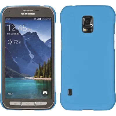 Produktbild von PhoneNatic Case kompatibel mit Samsung Galaxy S5 Active - Hülle hellblau gummiert Hard-case Cover