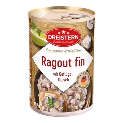 Produktbild von DREISTERN Ragout fin mit Geflügelfleisch 400g Ringpulldose / Original Konserve