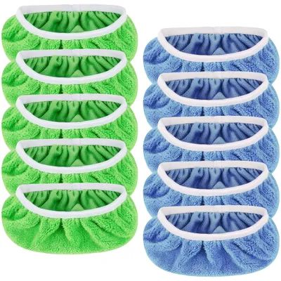 10er-Set waschbare Mikrofasertücher für Swiffer-Wischer (blau/grün)