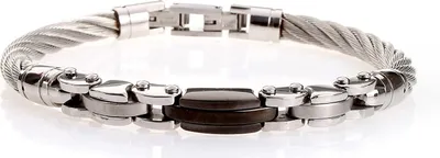 Produktbild von männer Edelstahl Draht Armband Mit Schwarz PVD SB7491-21cm