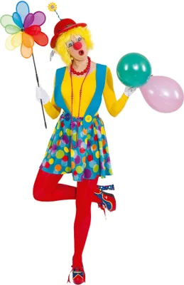 Produktbild von O9080-38-40 türkis-bunt Damen Trägerrock Clownrock Clownkleid Gr.38-40