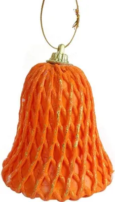 Zdjęcie produktu dla Dzwon Bożonarodzeniowy Pomarańczowy 8 cm - Ozdoba Styropianowa