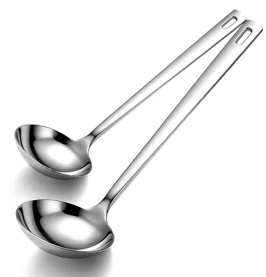 Kochlöffel-Set 2er, Edelstahl, 30 & 24,5 cm, spülmaschinengeeignet