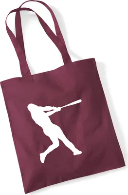 Produktbild von Huuraa Jutebeutel Baseball Silhouette 10 Liter Burgundy Baumwolle Tasche Geschenkidee