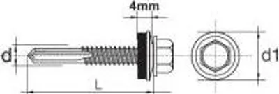 Immagine prodotto di Impax Selbstbohrschraube Mit Epdm #12Mm Verzinkt 5.5*32Mm - 3 Sto - 63524 5.5*32