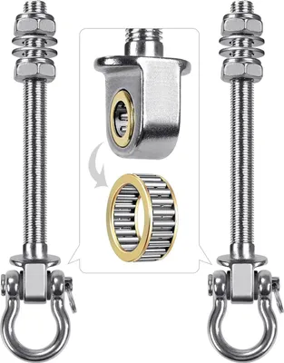 Produktbild von Robuste Schaukelaufhängung aus rostfreiem Stahl mit Lagern - 2er-Pack - Leiser und reibungsloser Drehhaken - Für Veranden, Terrassen, Spielplätze - Schaukelzubehör für drinnen und draußen - Belastbar bis 680 kg