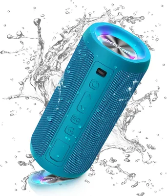 Produktbild von mit Licht, Musikbox Tragbarer Bluetooth Box mit IPX7 wasserdicht, Dualen Bass-Treibern, 30h Akku, Freisprechfunktion für Phone, Draußen, Beidhändig