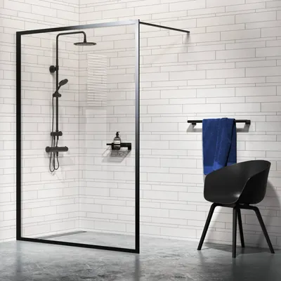 Produktbild von Sealskin Contour begehbare Dusche inkl. Antikalk 140x200cm matt schwarz