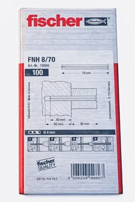 Immagine prodotto di Set di chiodi Fischer, 100 pezzi FNH 8 x 70 mm