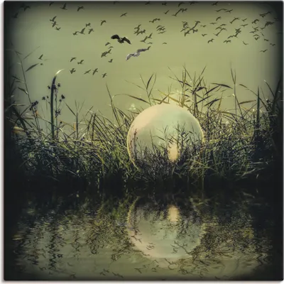 Produktbild von ARTland Leinwandbild In der Glaskugel - Mystische Au Größe: 50x50 cm