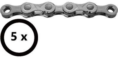Imagen del producto de Cadena KMC e11 EPT para bicicleta eléctrica, 11 velocidades, 136 eslabones, color plateado, diseño X-Bridge