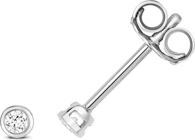 Produktbild von Funkelndes Feuer 18 Karat (750) Weißgold Damen - Diamant Paar Ohrstecker Brillant-Schliff 0.06 Karat H - SI2; TRS3466118KW