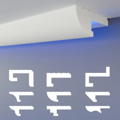 Marbet Plafondlijsten van piepschuim XPS - Hoogwaardige stuclijsten licht en robuust in modern design - (2 meter E-7-80x80mm) wandprofiel