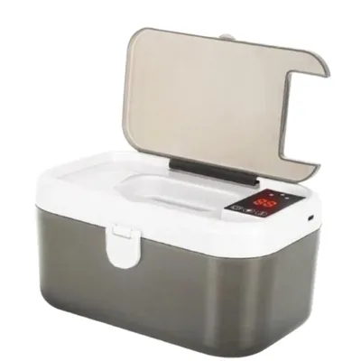 Image de Chauffe-lingettes pour bébé portable | Boîte USB pour lingettes avec veilleuse LED | Chauffage rapide et température constante pour la voiture, les voyages, le camping et les activités en plein air