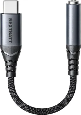 Produktbild von NEXTBATT Audio-Adapter USB-C auf 3,5 mm - Schwarz