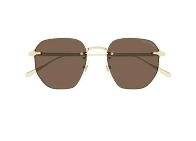Produktbild von MONTBLANC MB0405S (002) Sonnenbrille in Goldmetallic mit braunen Gläsern