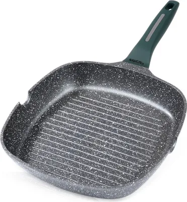 Produktbild von NAVA | Pfanne - Grillpfanne - Quadratisch - 28x28 cm - Granitbeschichtung - Antihaft - Spülmaschinenfest - für Induktion