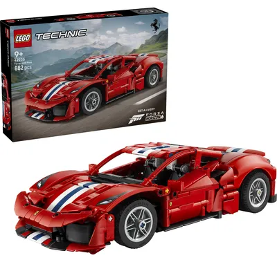 Produktbild von LEGO Technic Ferrari 488 PISTA Auto - Bauspielzeug für Kinder ab 9 Jahren - Ferrari-Merch - Rennauto mit Lenkung, Differential und V8-Motor mit beweglichen Kolben - 42235