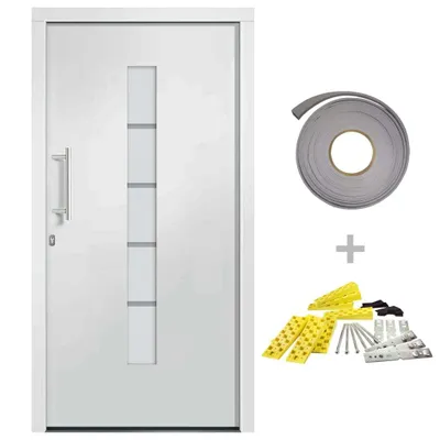Produktbild von vidaXL Haustür Aluminium und PVC Weiß 100x210 cm