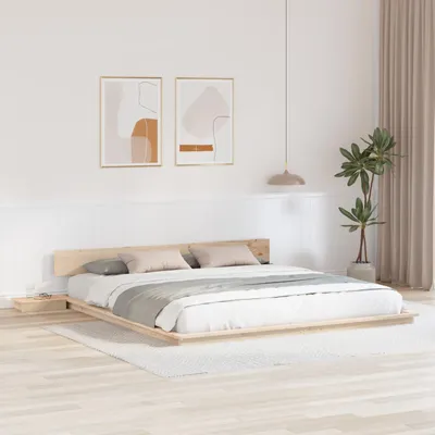 Produktbild von "2025"Modernen Fußbettgestell mit Nachttischen 180x200cm Massivholz - Bettrahmen - Klassische Betten Neu42271