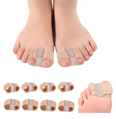 Imagen del producto de Separadores de dedos de silicona, 8 unidades, para juanetes y dedos en martillo, separadores para los pies